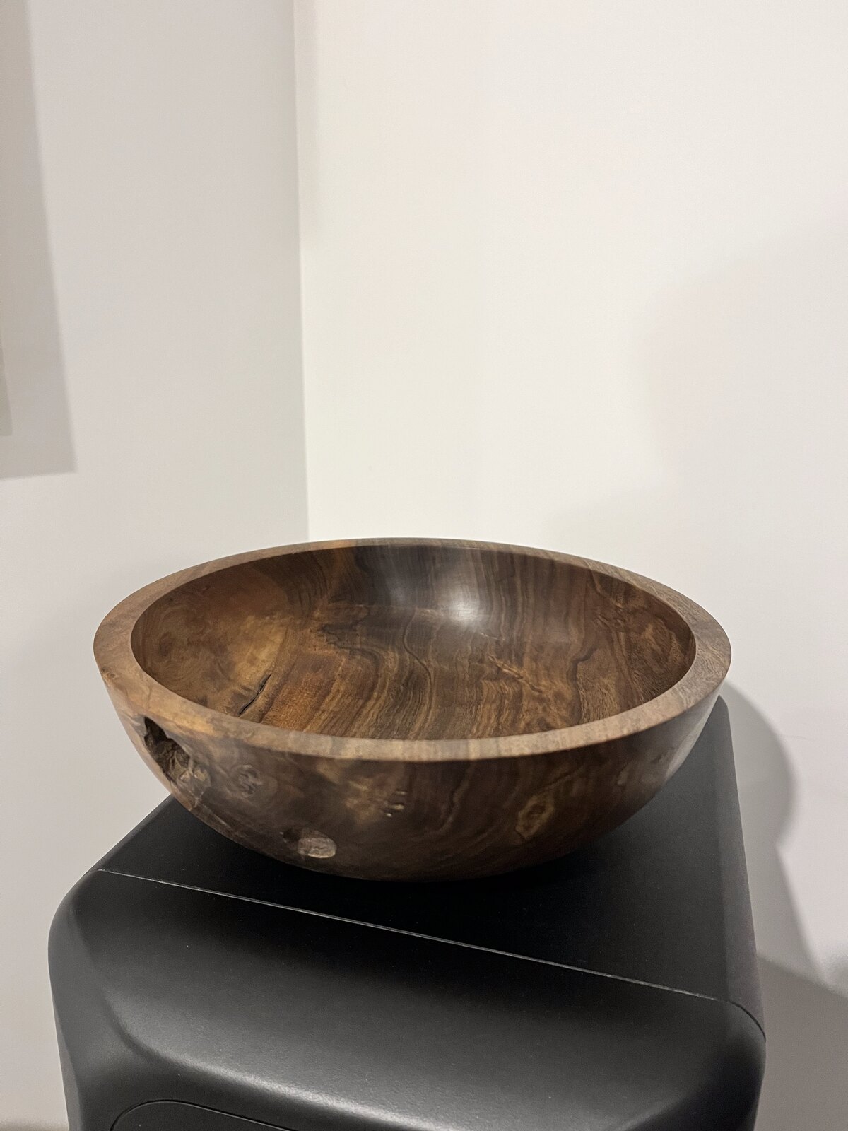 Finished hand-turned walnut bowl